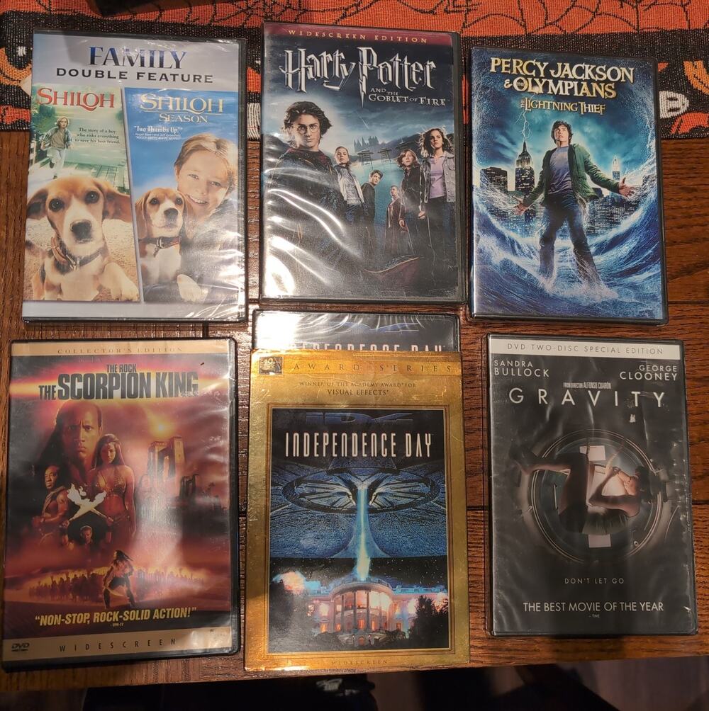 New DVD Lot Harry Potter Percy Jackson Shiloh ID4 Gravity 🦂 👑